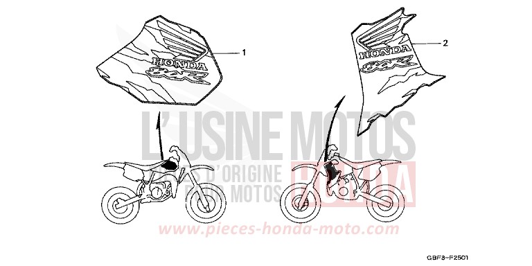 MARKE (2) von CR80R "große Räder" NEUCLEAR RED (R177) von 1997